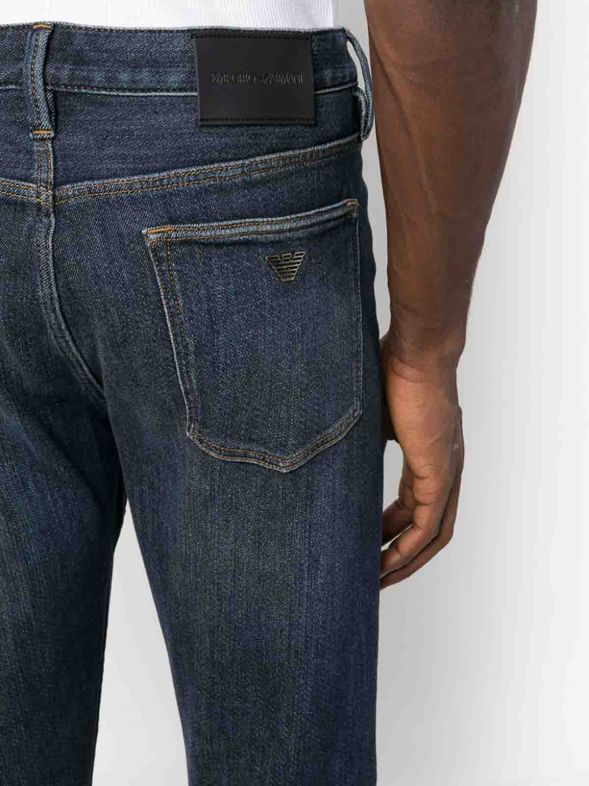 Shop Emporio Armani Denim Cotton Jeans In Blue