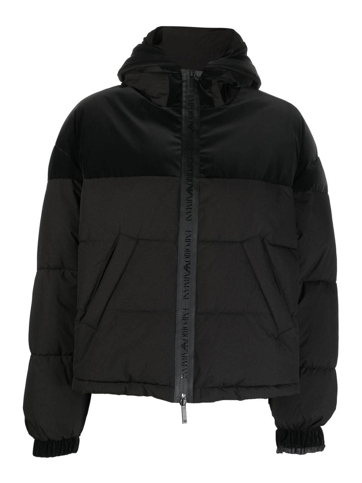 ジャケット・アウター 635 EMPORIO ARMANI 6922-2012 crop jacket Emporio Armani Nylon down jacket - Black - Women|6R2B772NFFZ0999