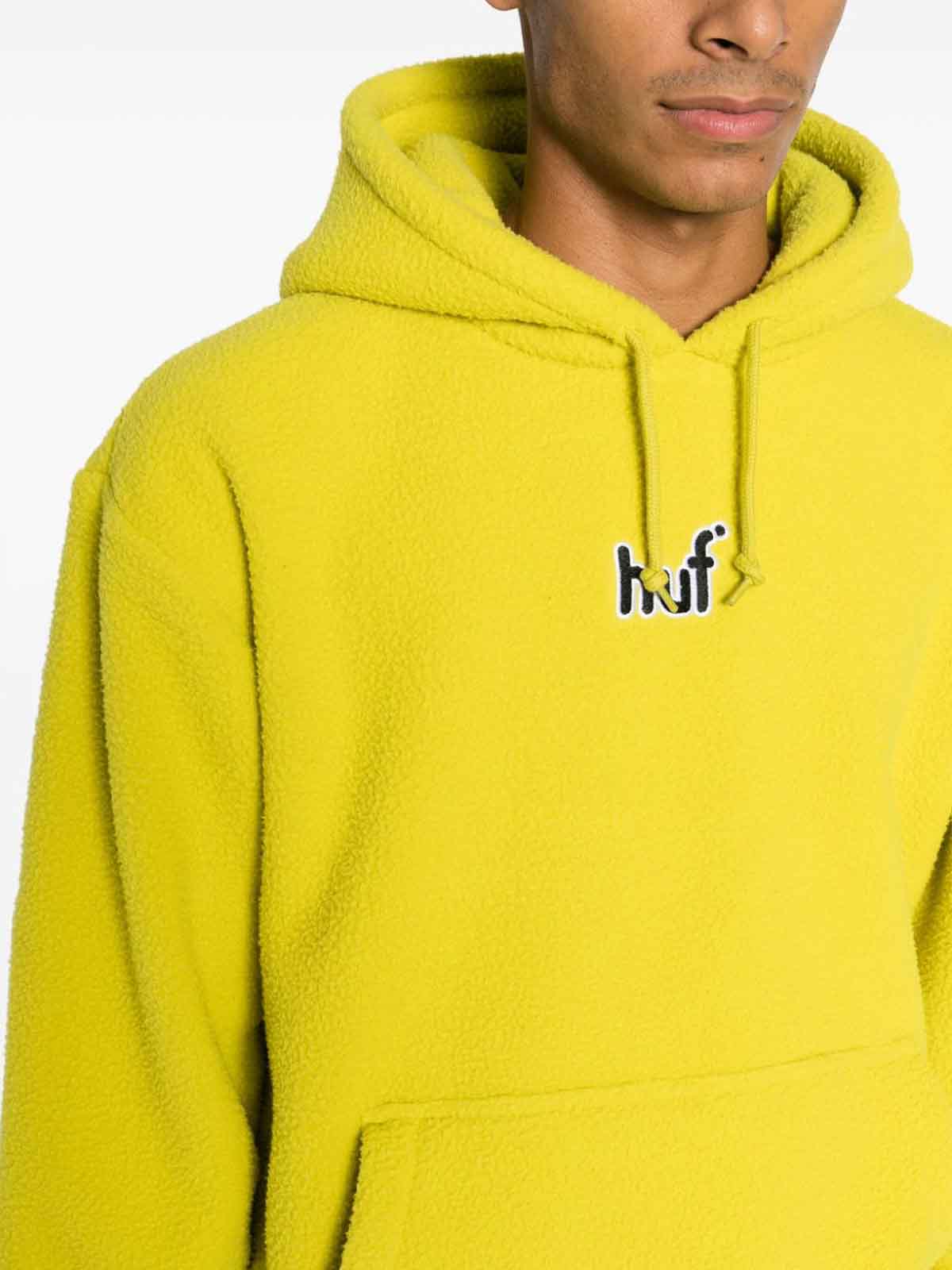 Shop Huf Griffith Fleece Hoodie In Yellow