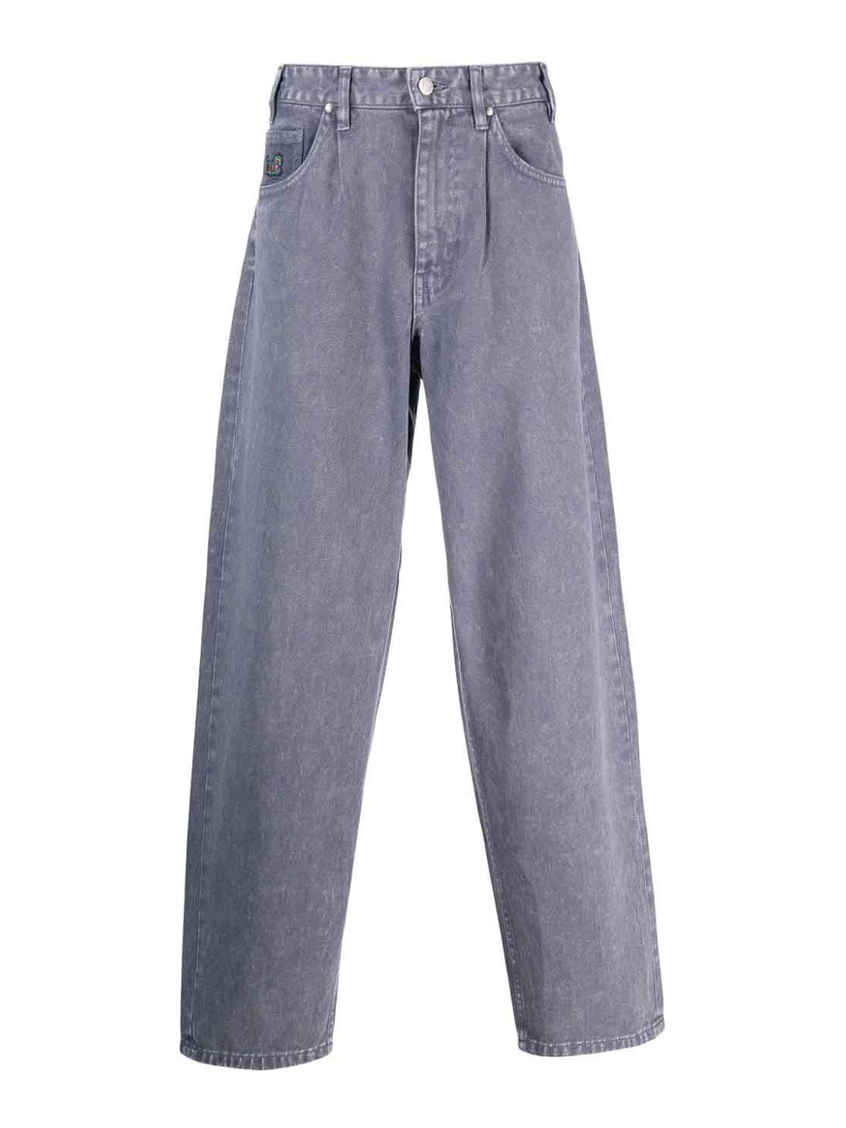 Shop Huf Baggy Fit Denim Jeans In Grey