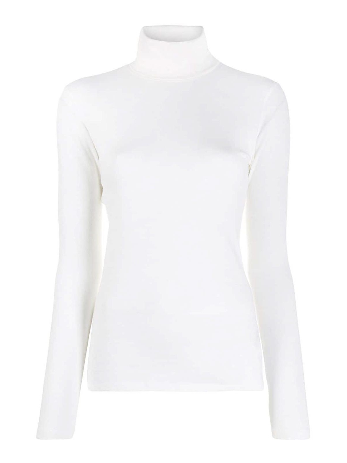 Majestic Turtleneck Cotton-cashmere Turtleneck Top In White