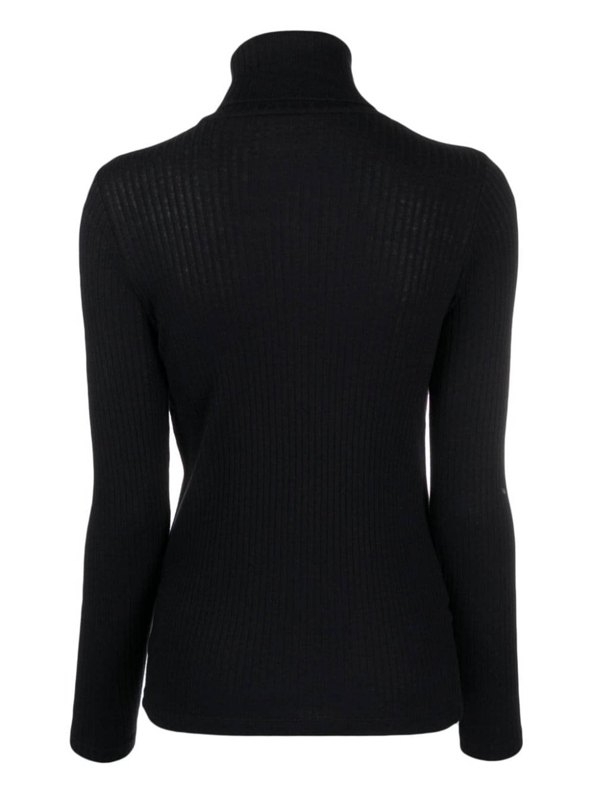 Shop Majestic Cotton And Cashmere Blend Turtleneck Sweater In Blue