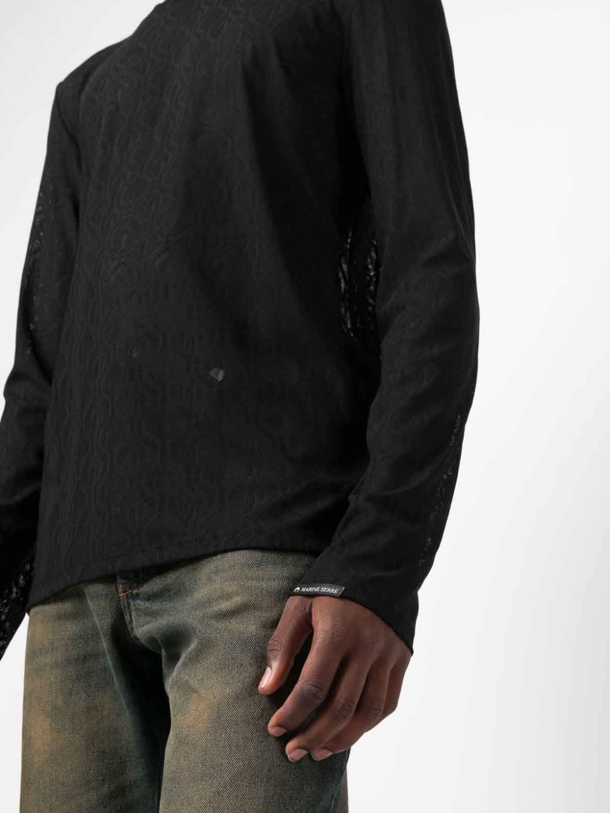 Marine Serre Tシャツ - 黒 - ブラック|MTO073CJER0006BK99