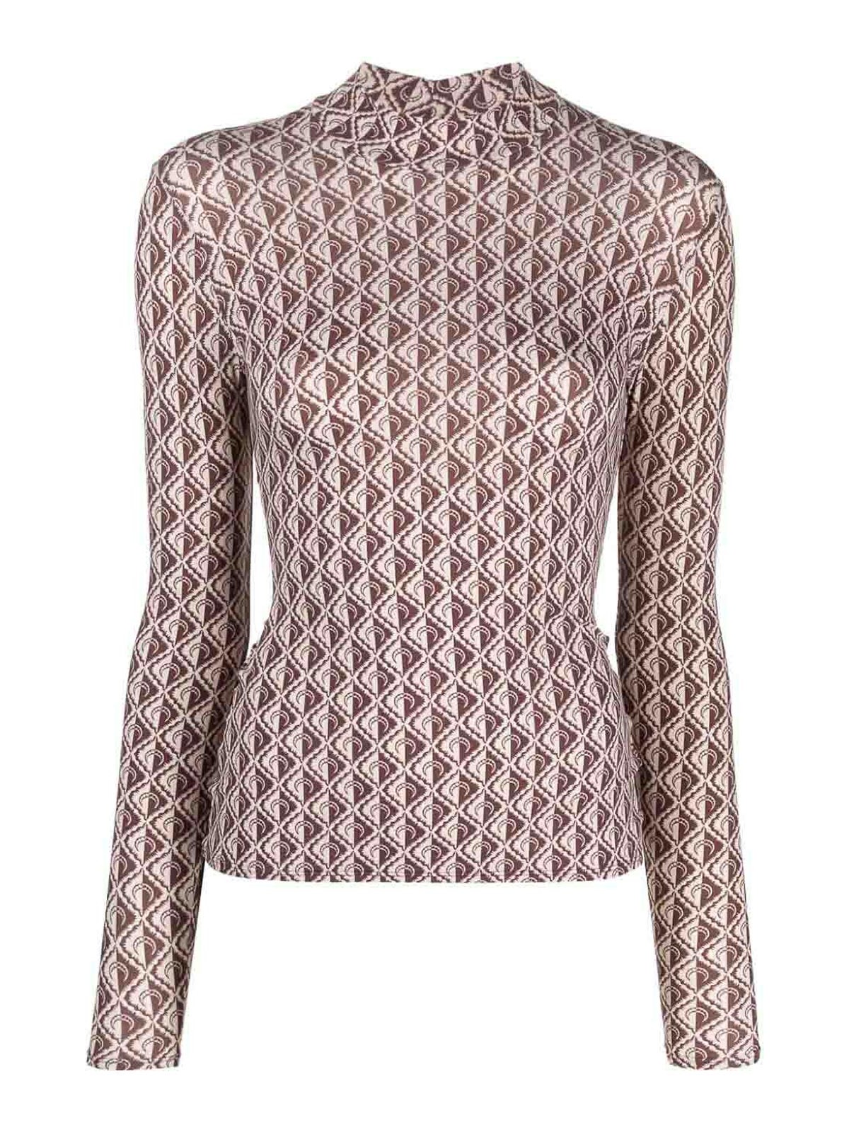 Marine Serre Moon diamant jersey second skin top|WTO072CJER0031BG20