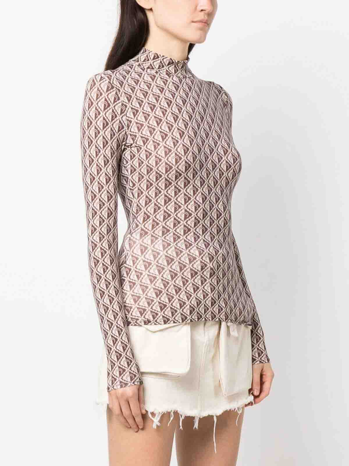Marine Serre Moon diamant jersey second skin top