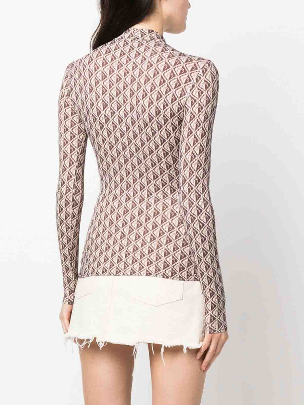 Marine Serre Moon diamant jersey second skin top|WTO072CJER0031BG20
