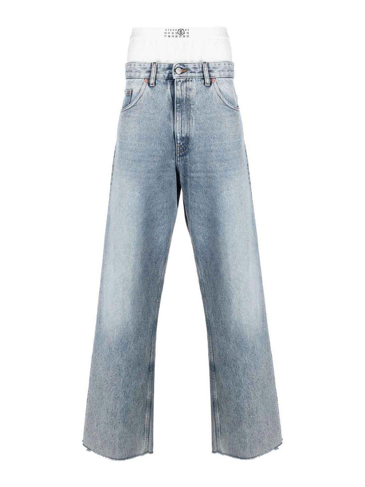 【関税＆送料込み】Mm6 Maison Margiela Beige Cotton Denim J Mm6 Maison Margiela Denim jeans back front pockets high-rise