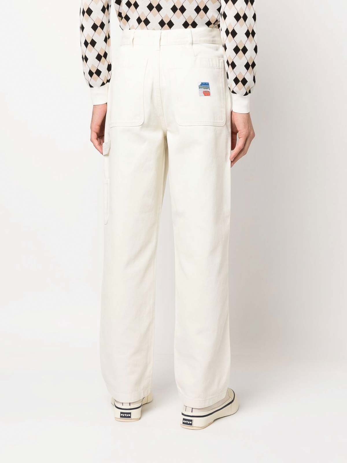 Shop Palmes Organic Cotton Trousers In White