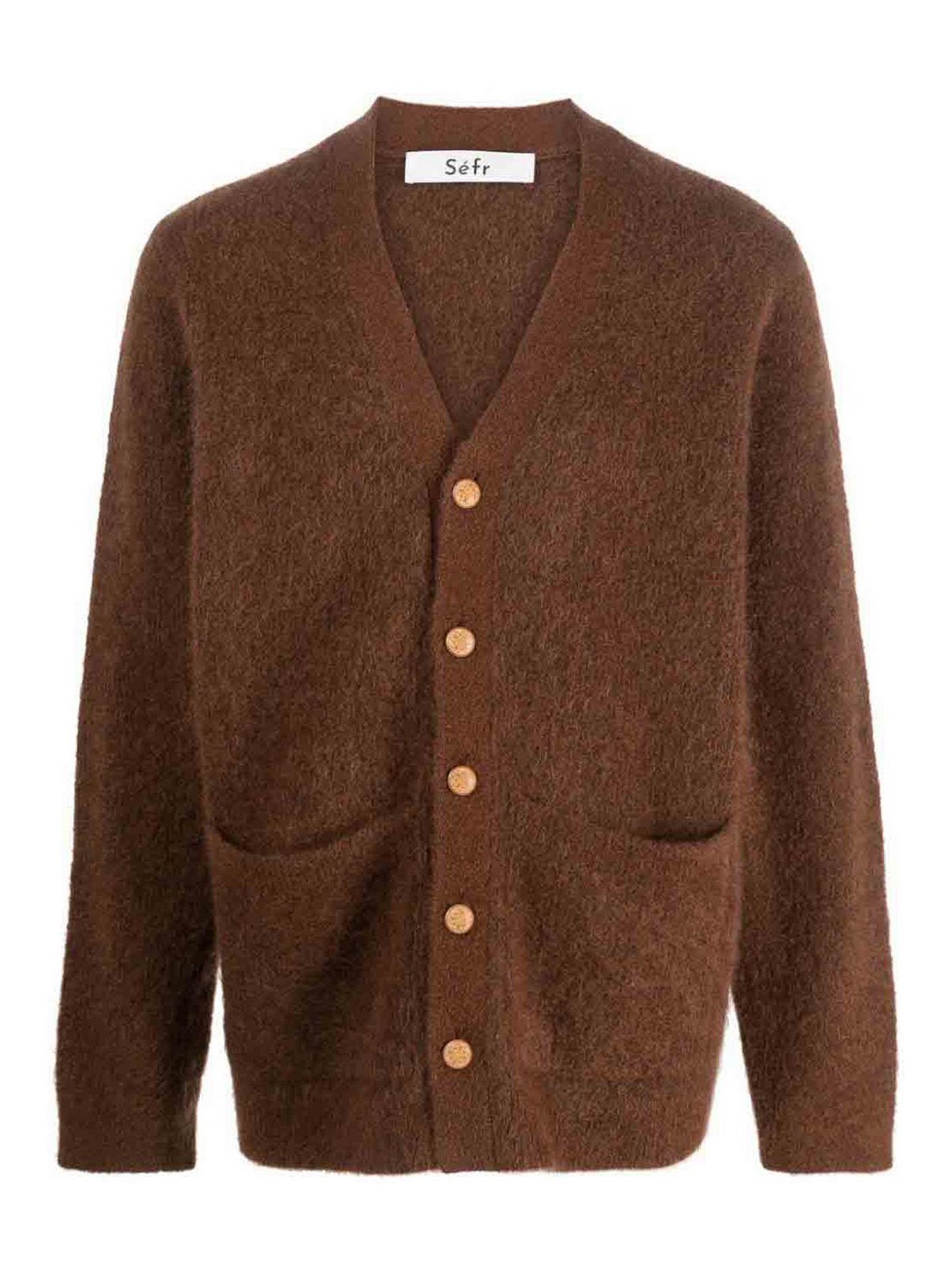 Séfr Kaito mohair wool cardigan - Brown - Men|FW23KAITOBRO