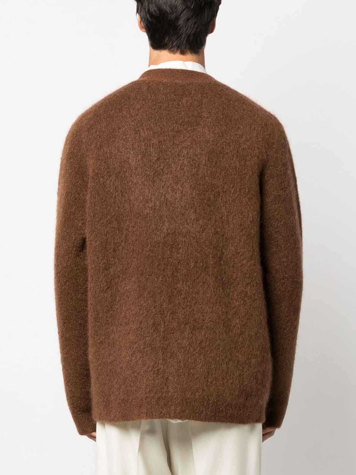 Séfr Kaito mohair wool cardigan - Brown - Men|FW23KAITOBRO