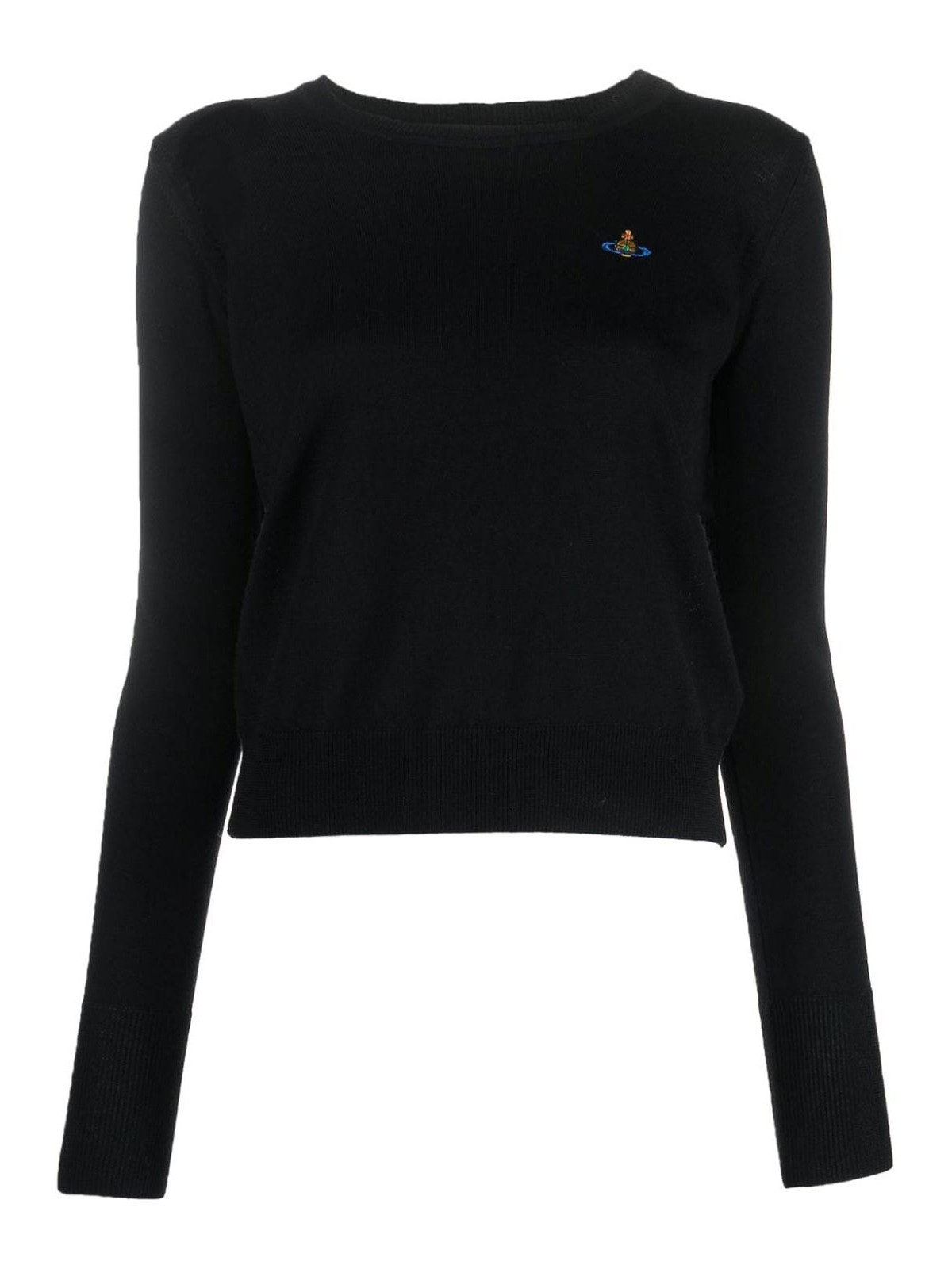 Vivienne Westwood Logo Cotton Sweater In Negro
