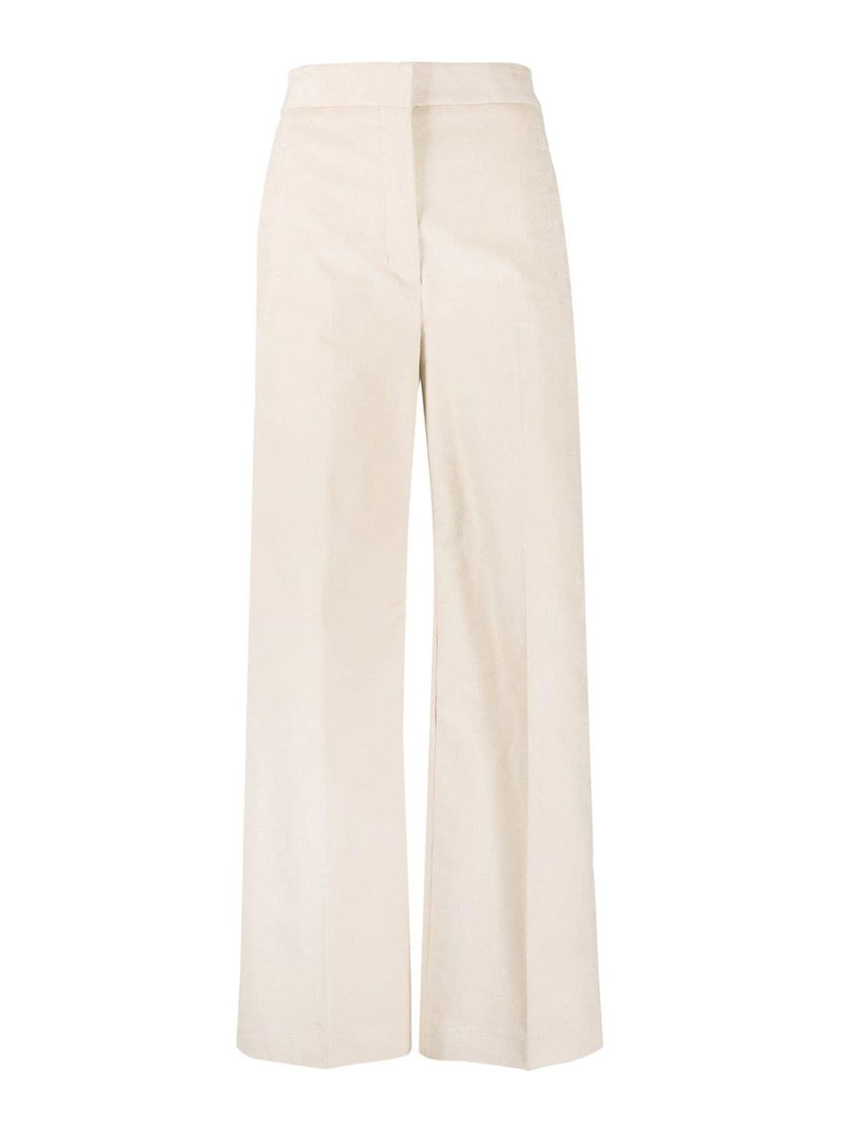 Wide leg corduroy trousers, Creamy White - Sisley