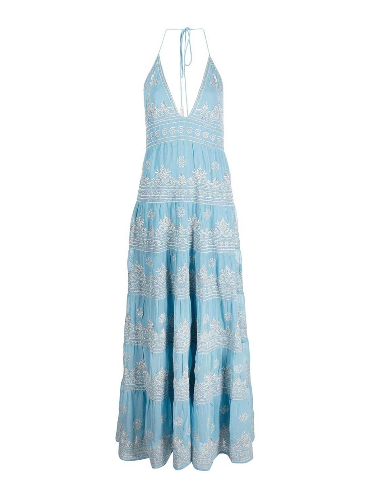 princess polly baby blue dress V. Chapman Virginia Ruffled Hem Strapless Dress main image 0