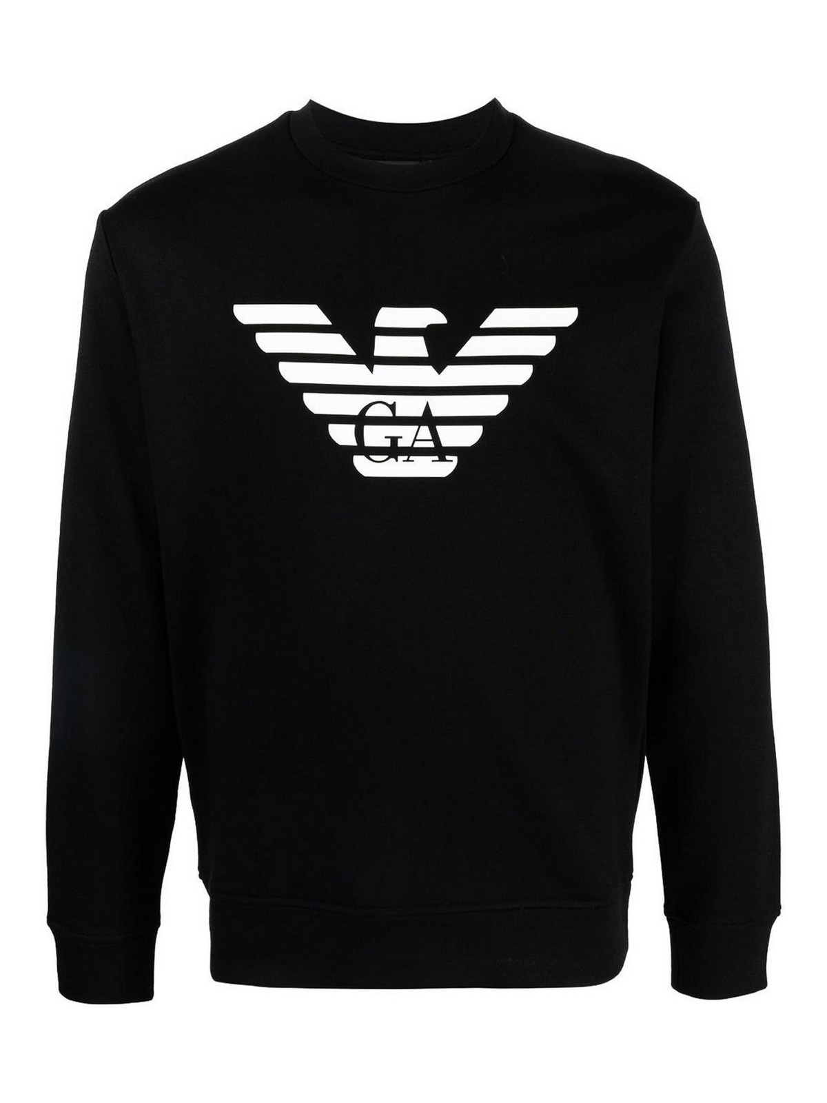 Emporio Armani Logo Cotton Blend Sweatshirt In Black