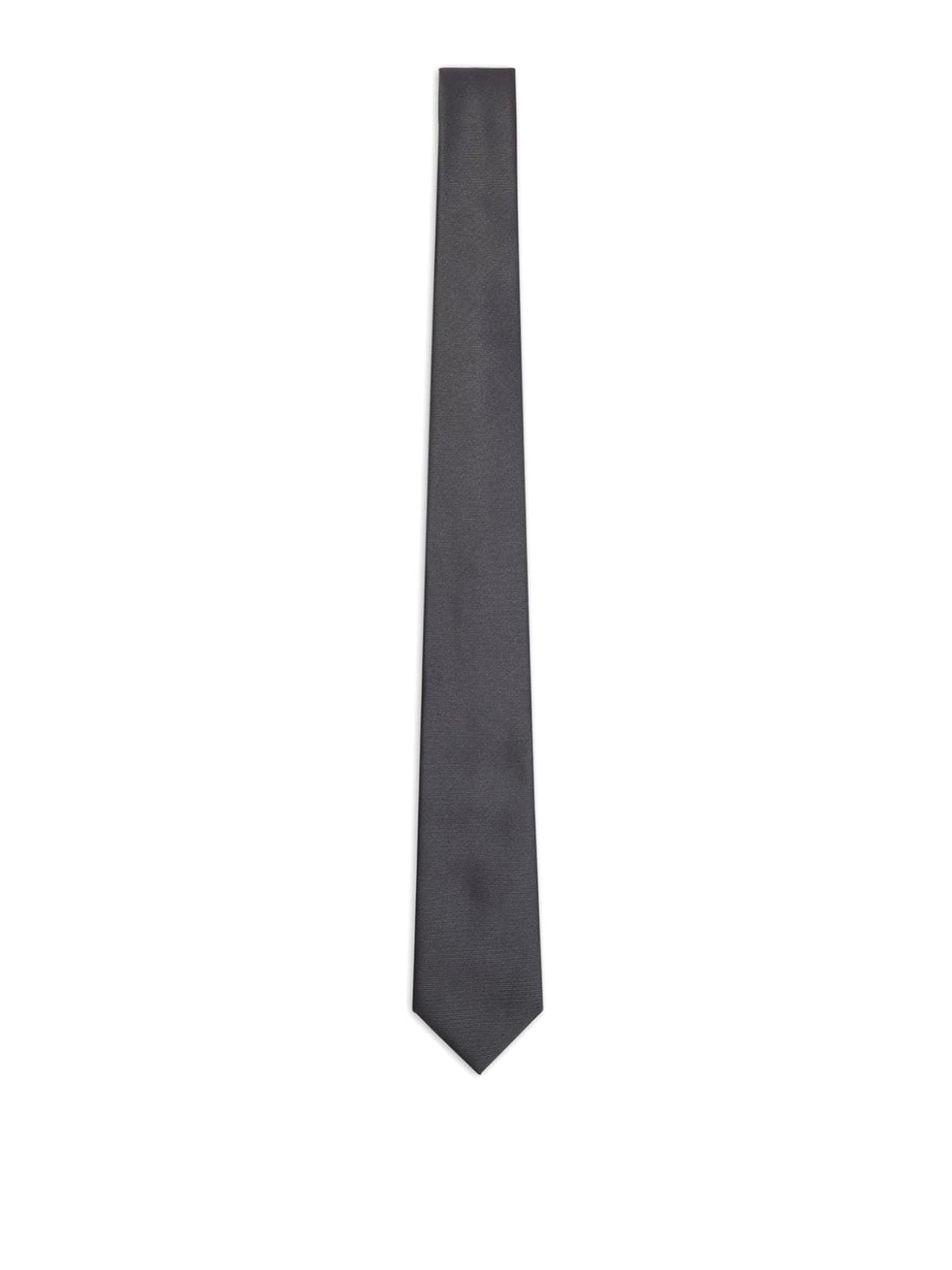 Shop Emporio Armani Silk Tie In Grey