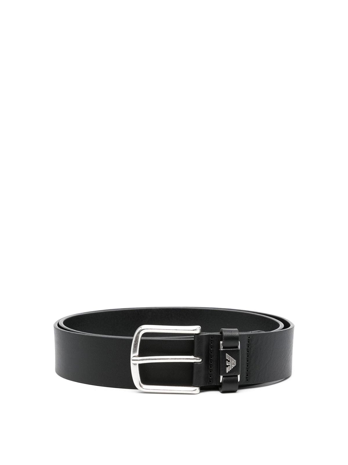 Shop Emporio Armani Leather Belt In Black