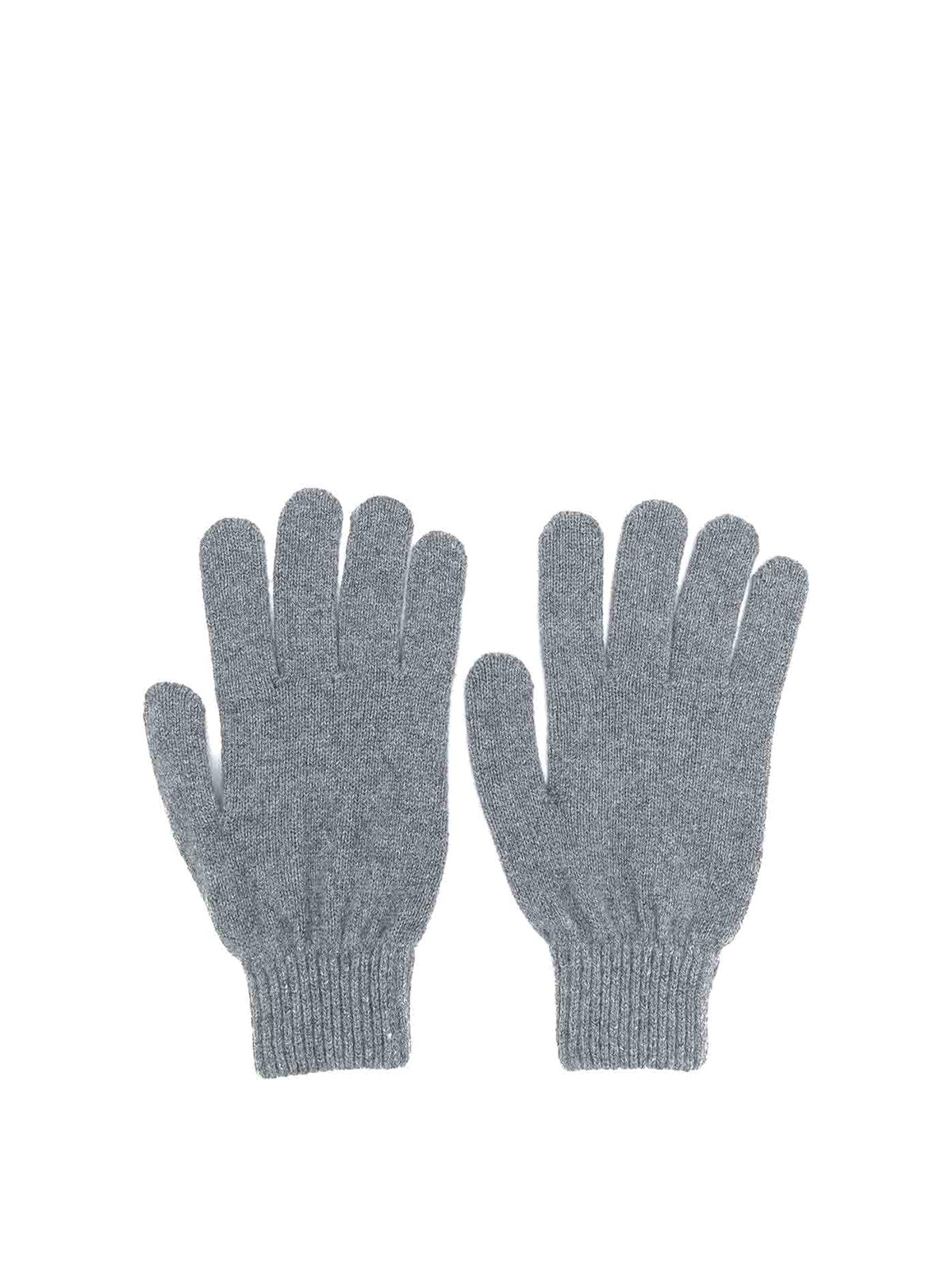 Shop Paul Smith Cashmere Gloves In Grey
