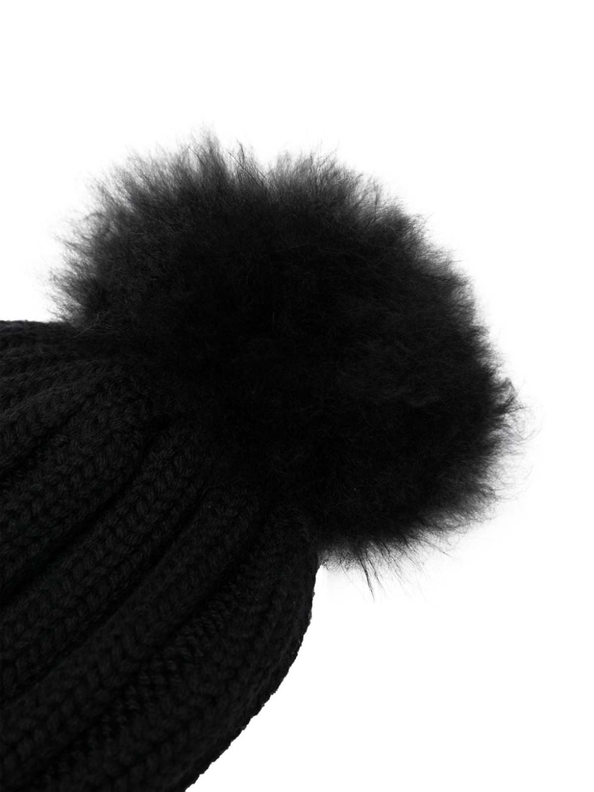 Shop Woolrich Pom Pom Wool Beanie In Black