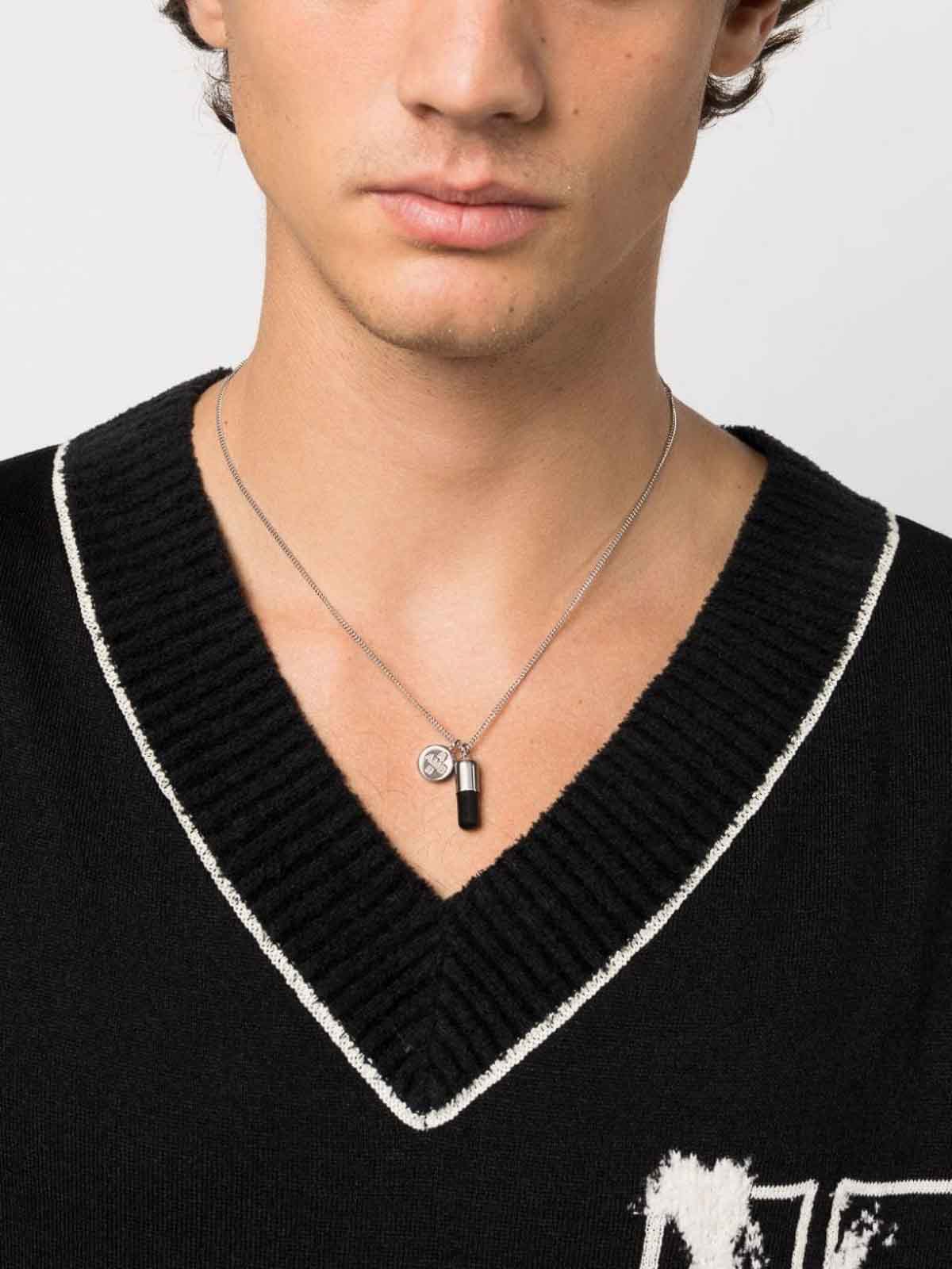 ★AMBUSH★ Phil Charm Necklace 2 Necklace Silver Black 12112 Pill Charm Necklace 2 - Silver/Black – Feature
