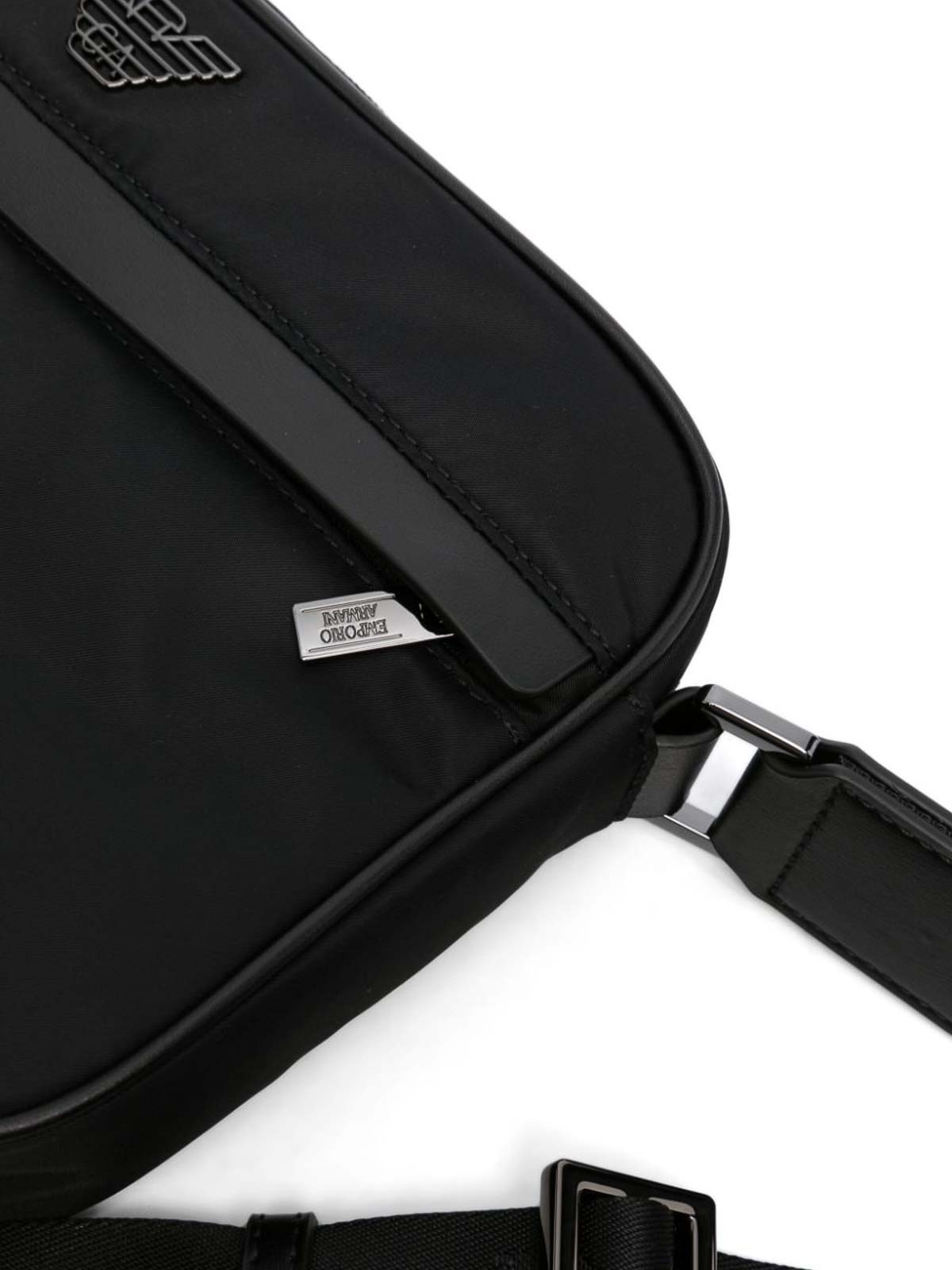 Emporio Armani Black Nylon Sling Bag