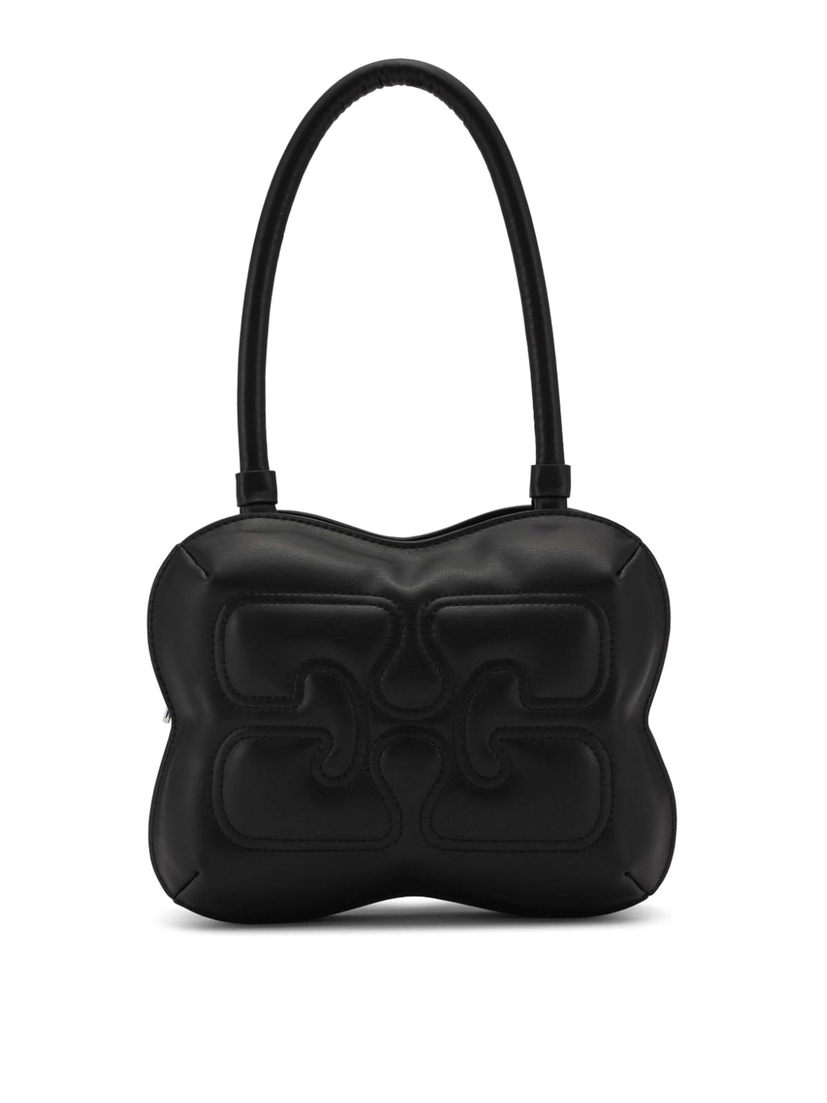 Shop Ganni Butterfly Top Handle Bag In Black