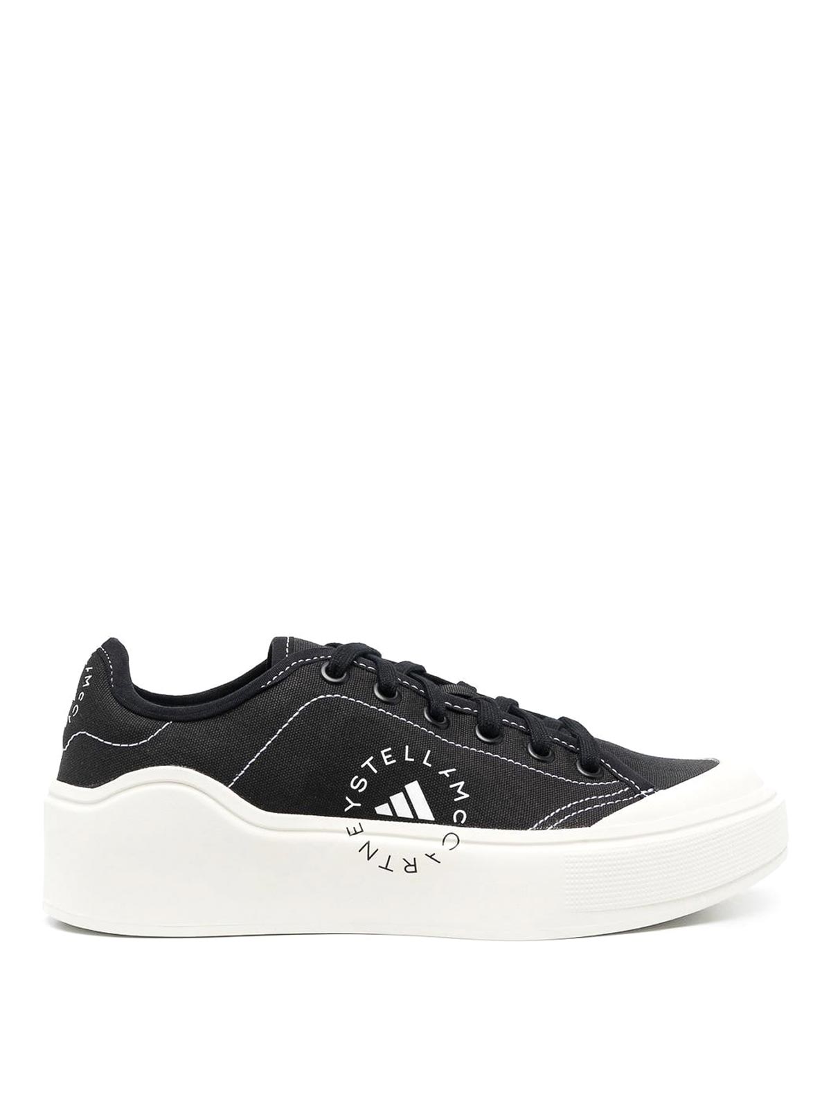Adidas By Stella Mccartney Court Sneakers In Black