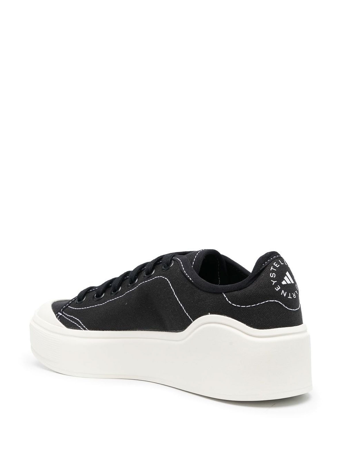 Shop Adidas By Stella Mccartney Court Cotton Sneakers In Black