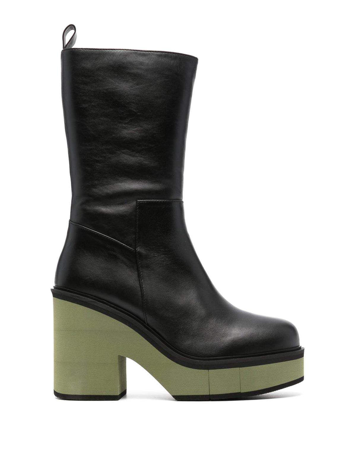 Paloma Barceló Leather Heel Ankle Boots In Black