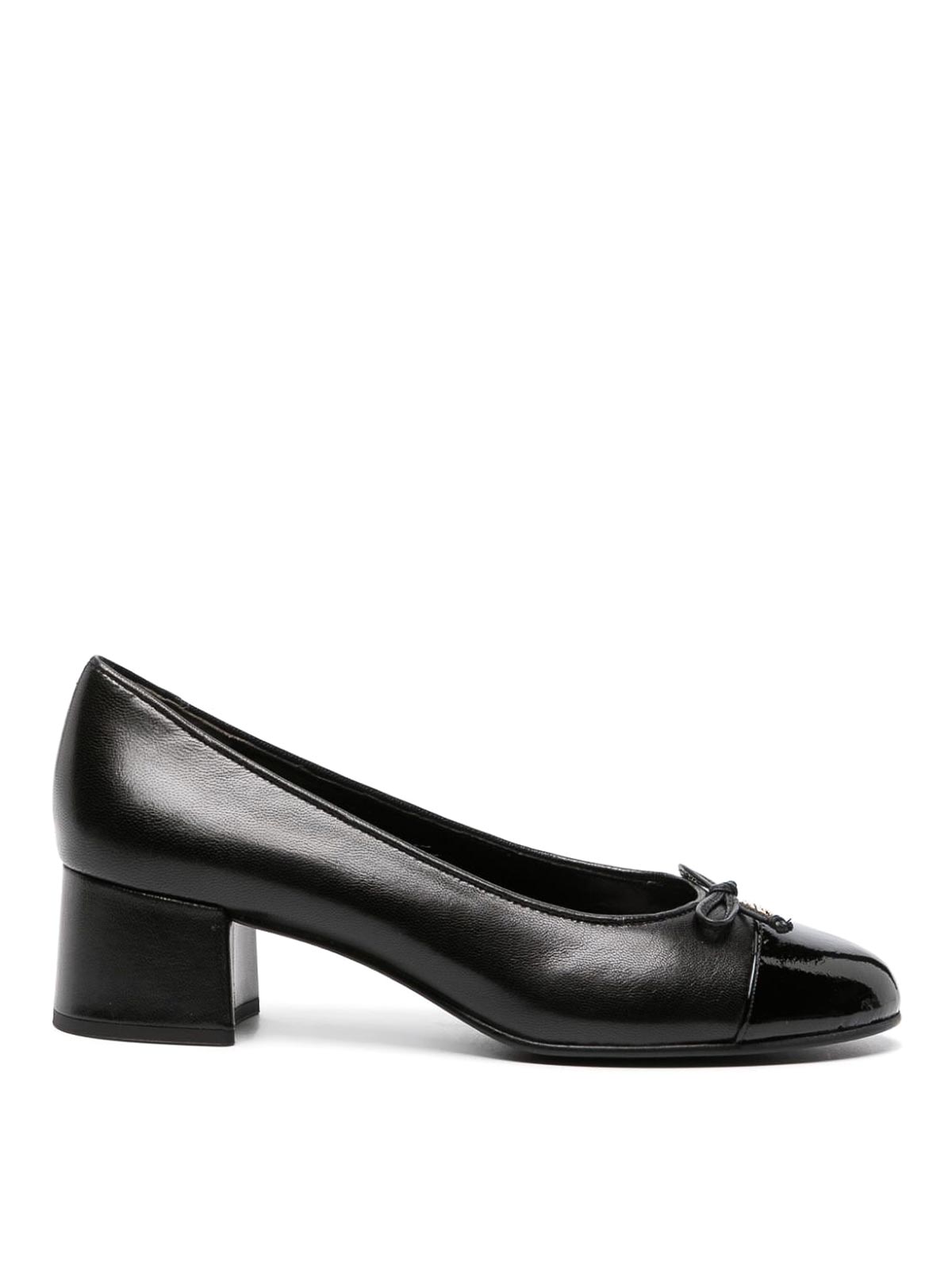 Tory Burch Bow Leather Pumps In Black
