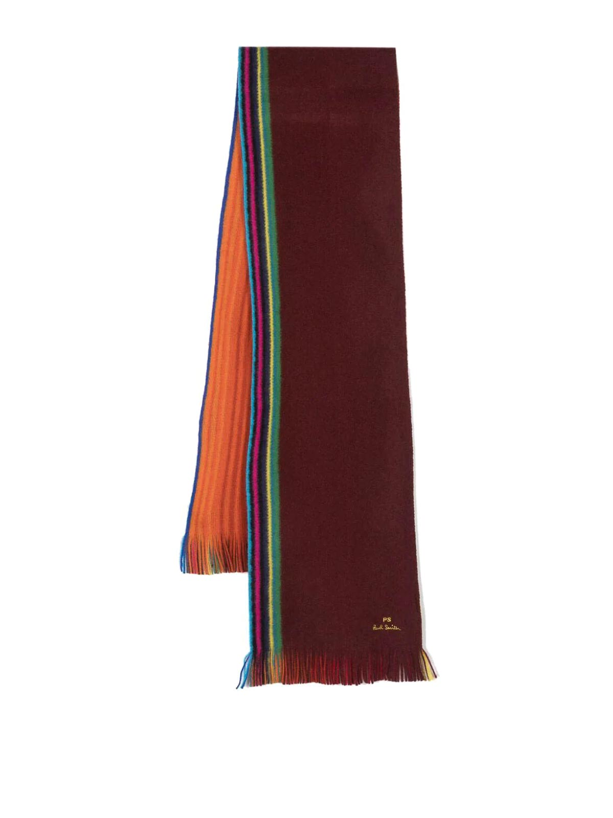 Paul Smith Men Scarf Reversible Stripes In Red