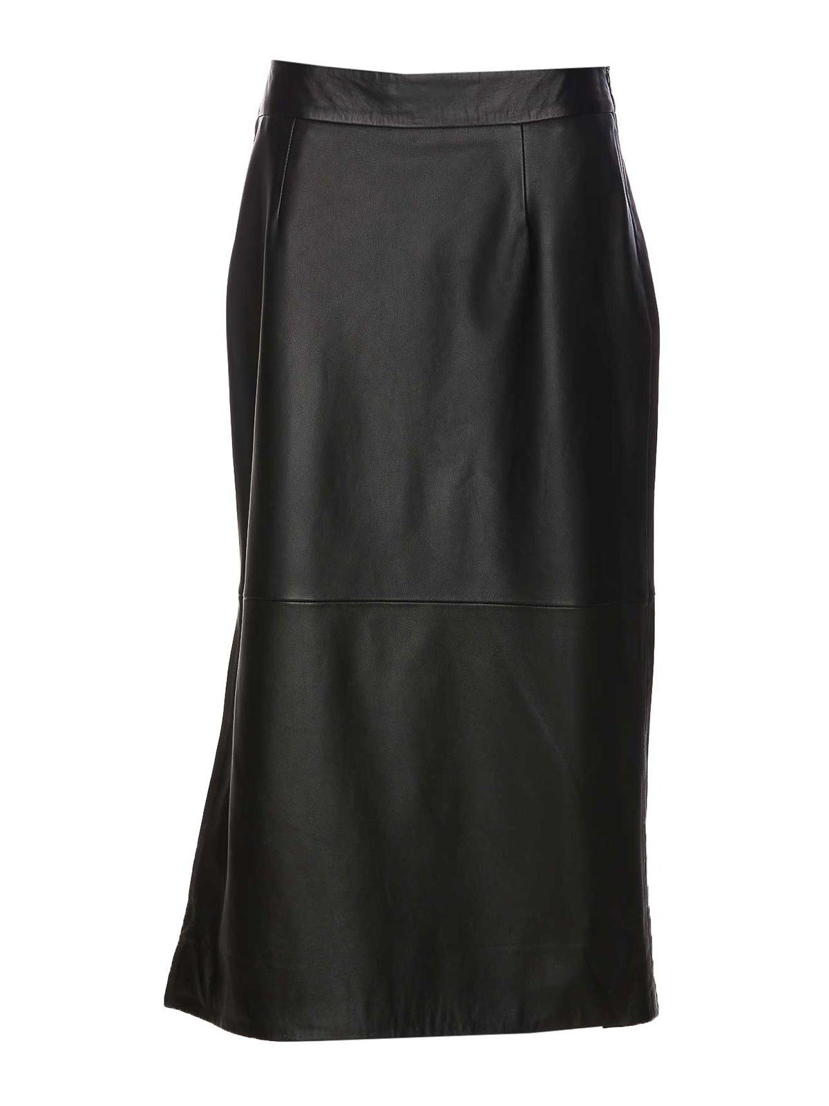 Arma Leather Instabul Midi Skirt In Black