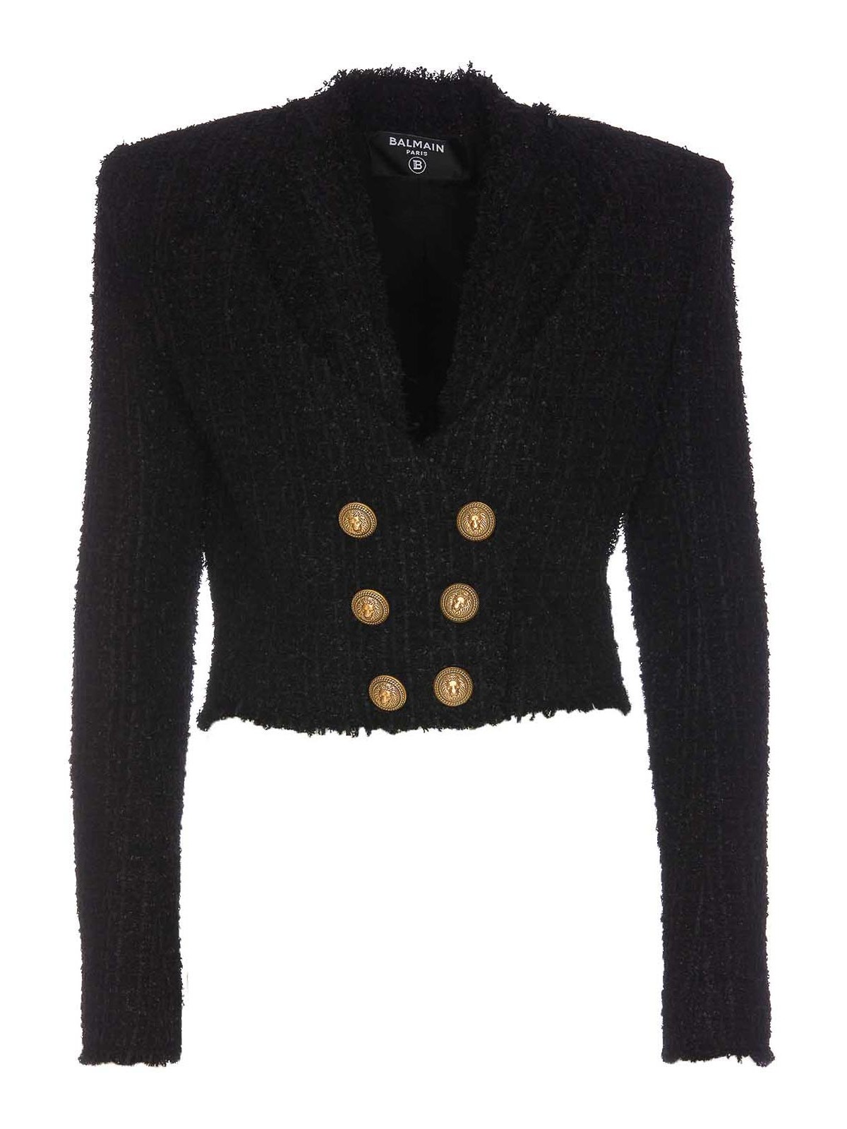 Casual jackets Balmain - Cropped tweed jacket - SD075XF910PA | thebs.com