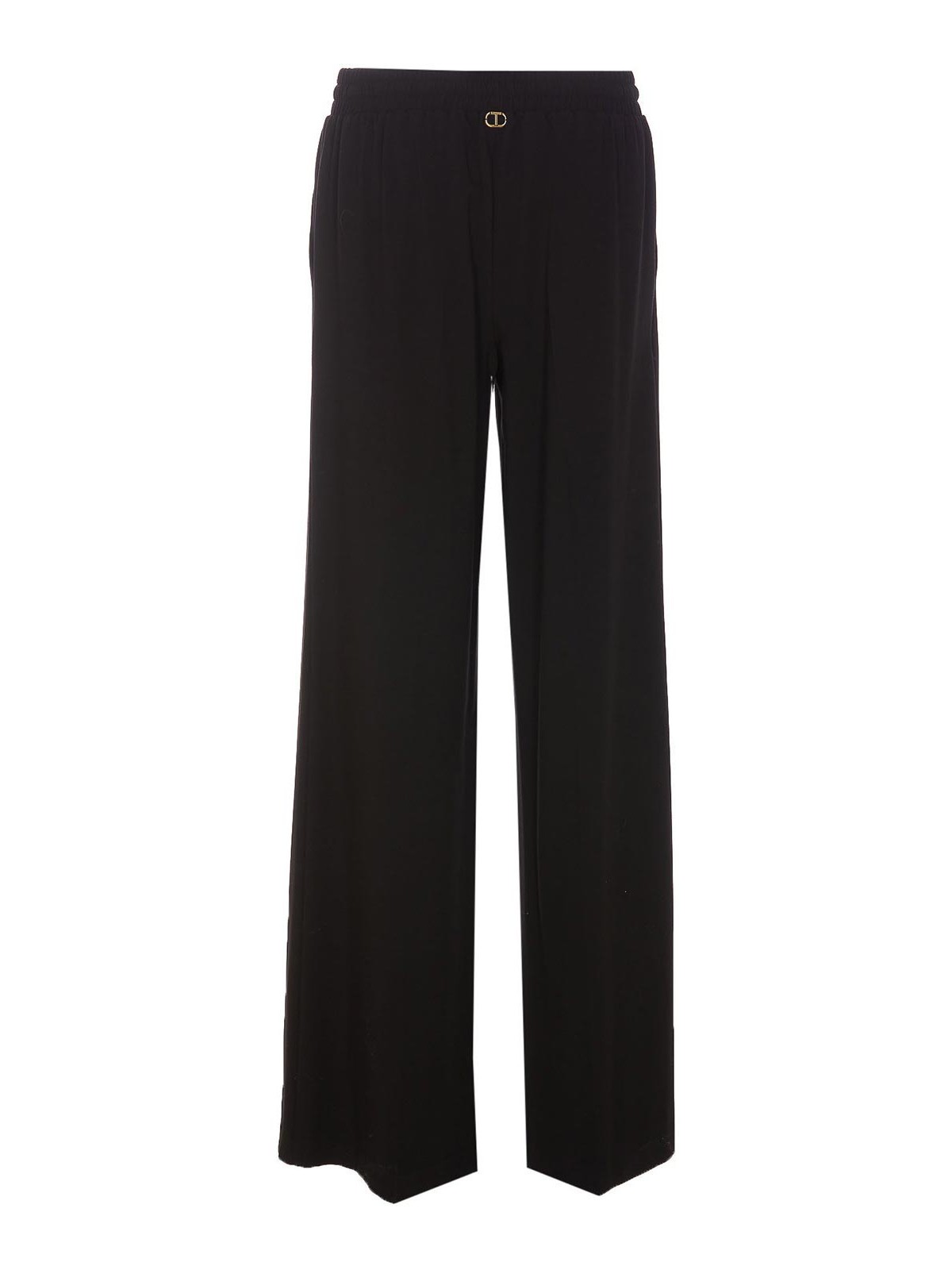 Twinset Trousers With Oval T Waist Strap And Crease Pant