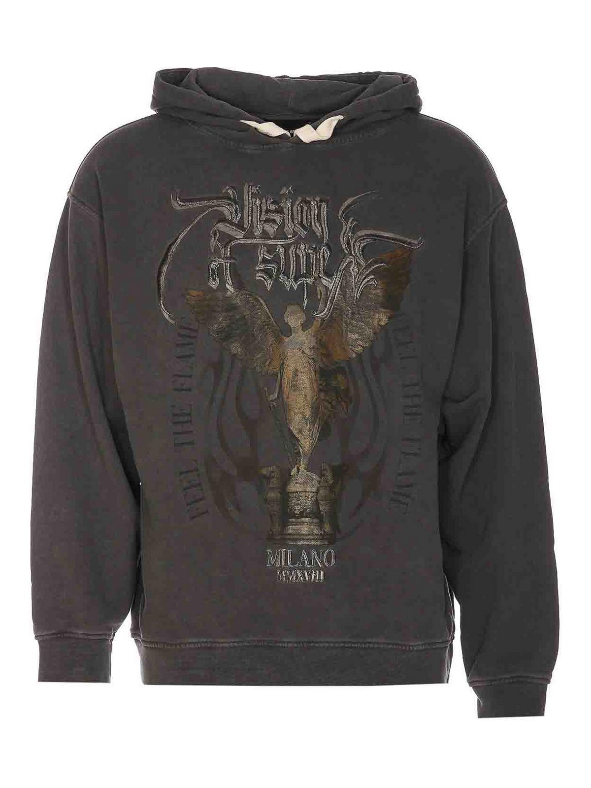 Vision Of Super Hoodie With Rock Mather Graphic In Grey