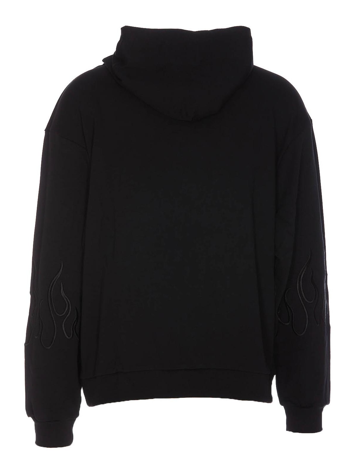 Shop Vision Of Super Black Flames Hoodie In Negro