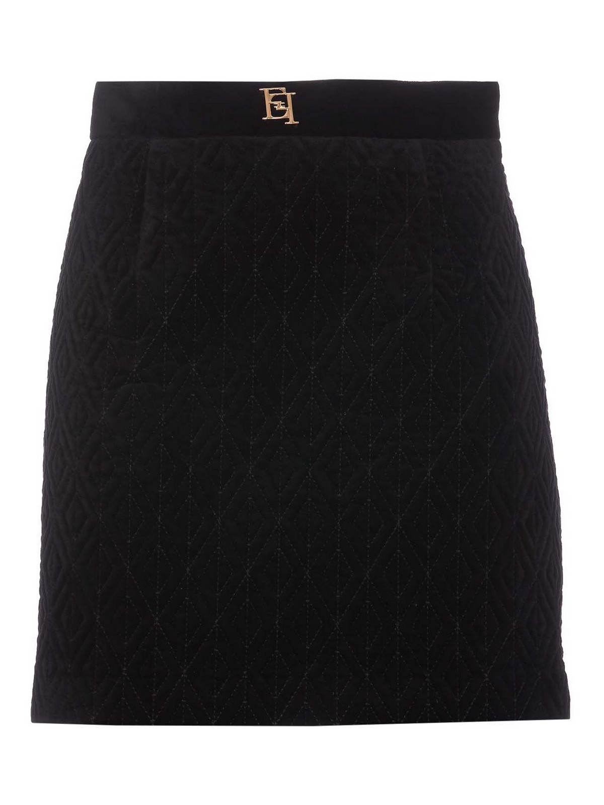 Black velvet skirt knee length best sale