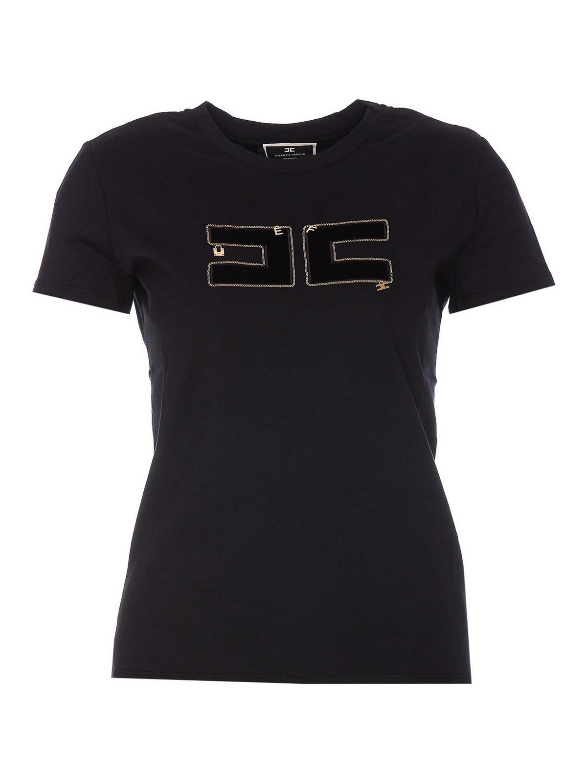 Tシャツ・カットソー ELISABETTA FRANCHI Elisabetta Franchi Top Black Elisabetta Franchi Tシャツ - 黒 - ブラック | MA00236E2110