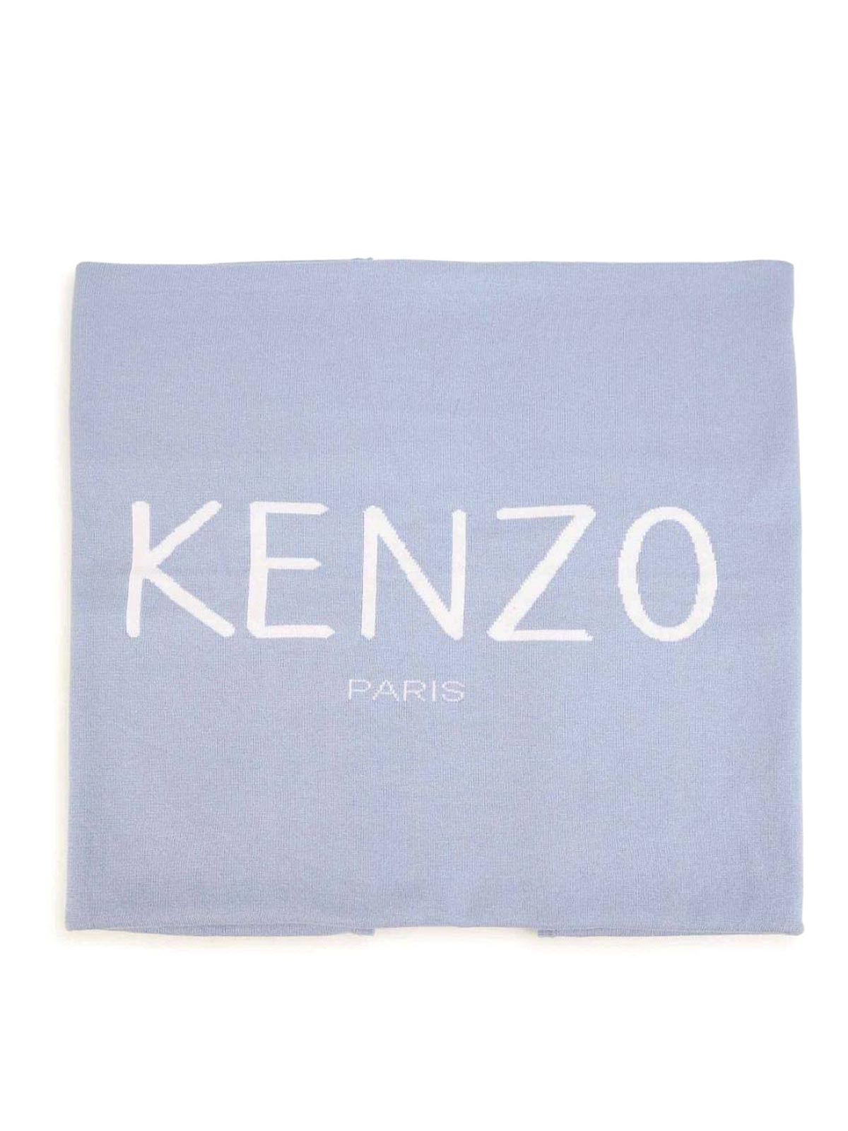 Kenzo Light Blue Baby Boy Knit Blanket