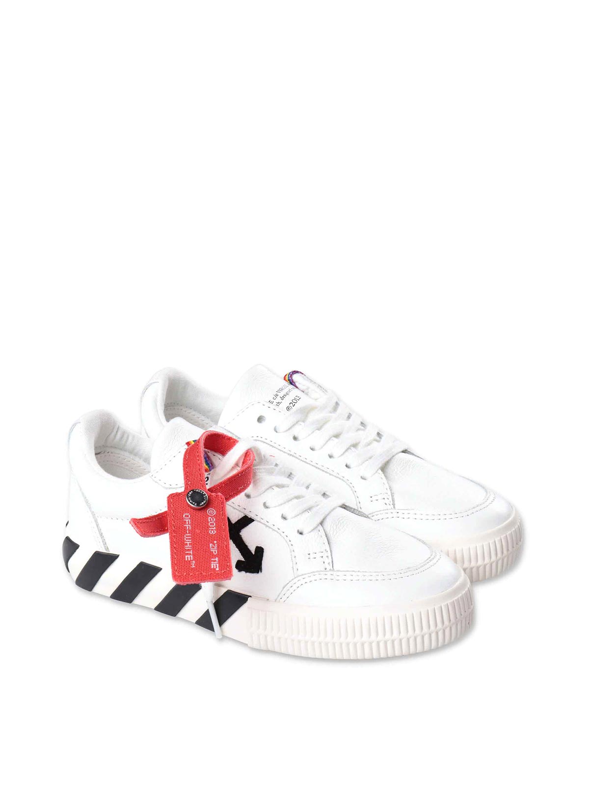 OFF-WHITE WHITE LEATHER BOY SNEAKERS