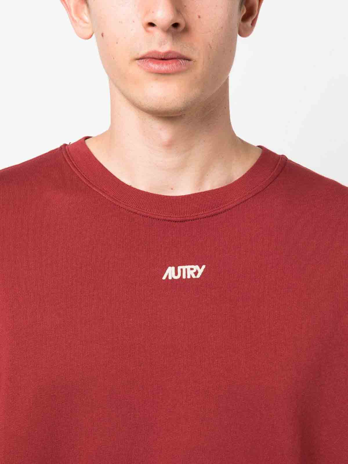 Shop Autry Logo-embroidered Sweatshirt In Dark Red