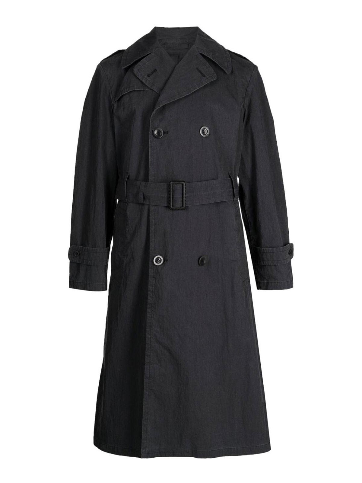 Short coats Maison Margiela - Black Double-Breasted Trench Coat ...