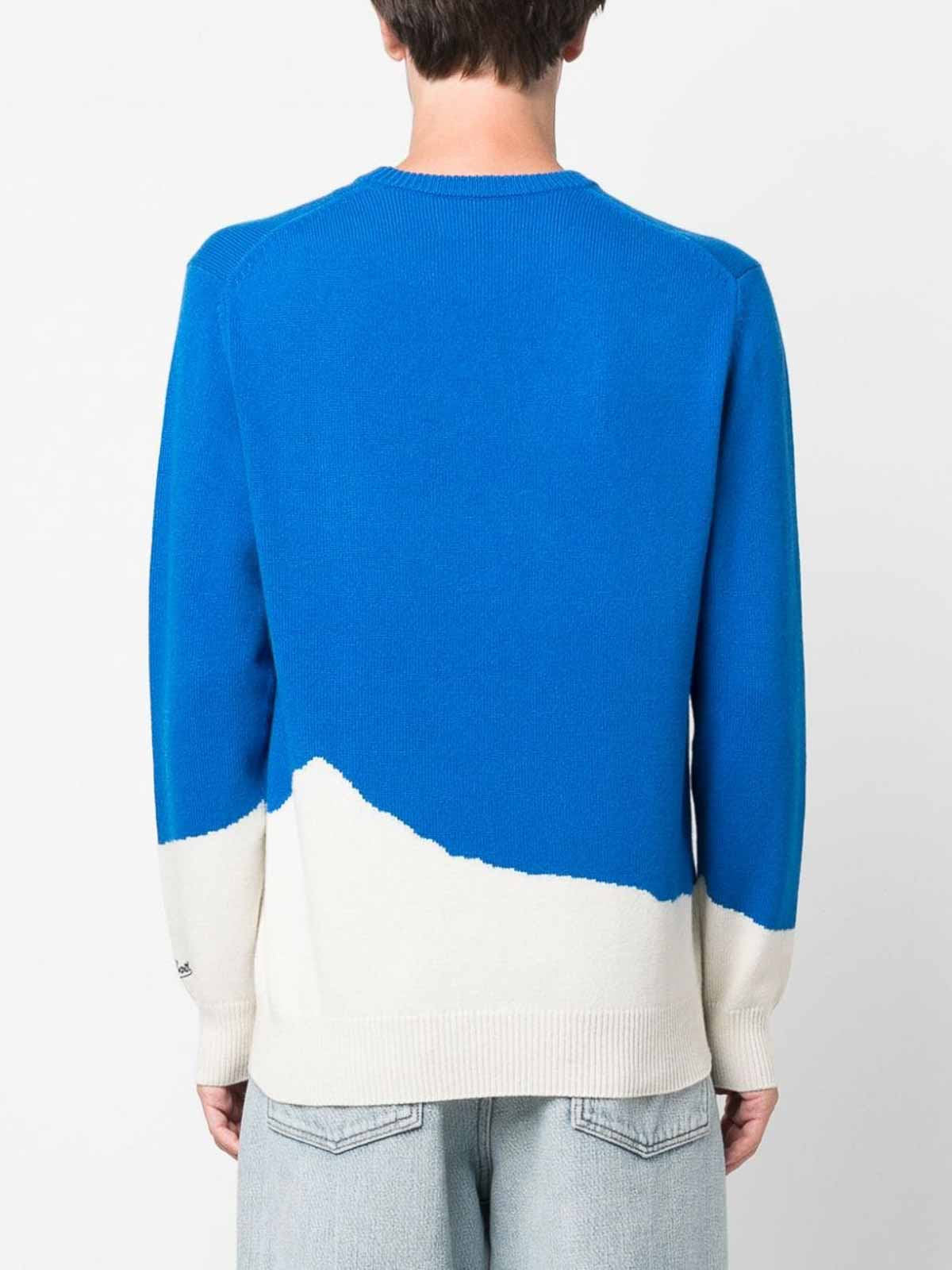 Shop Mc2 Saint Barth Wool-cashmere Blend Ski Intarsia-knit Jumper In Dark Blue