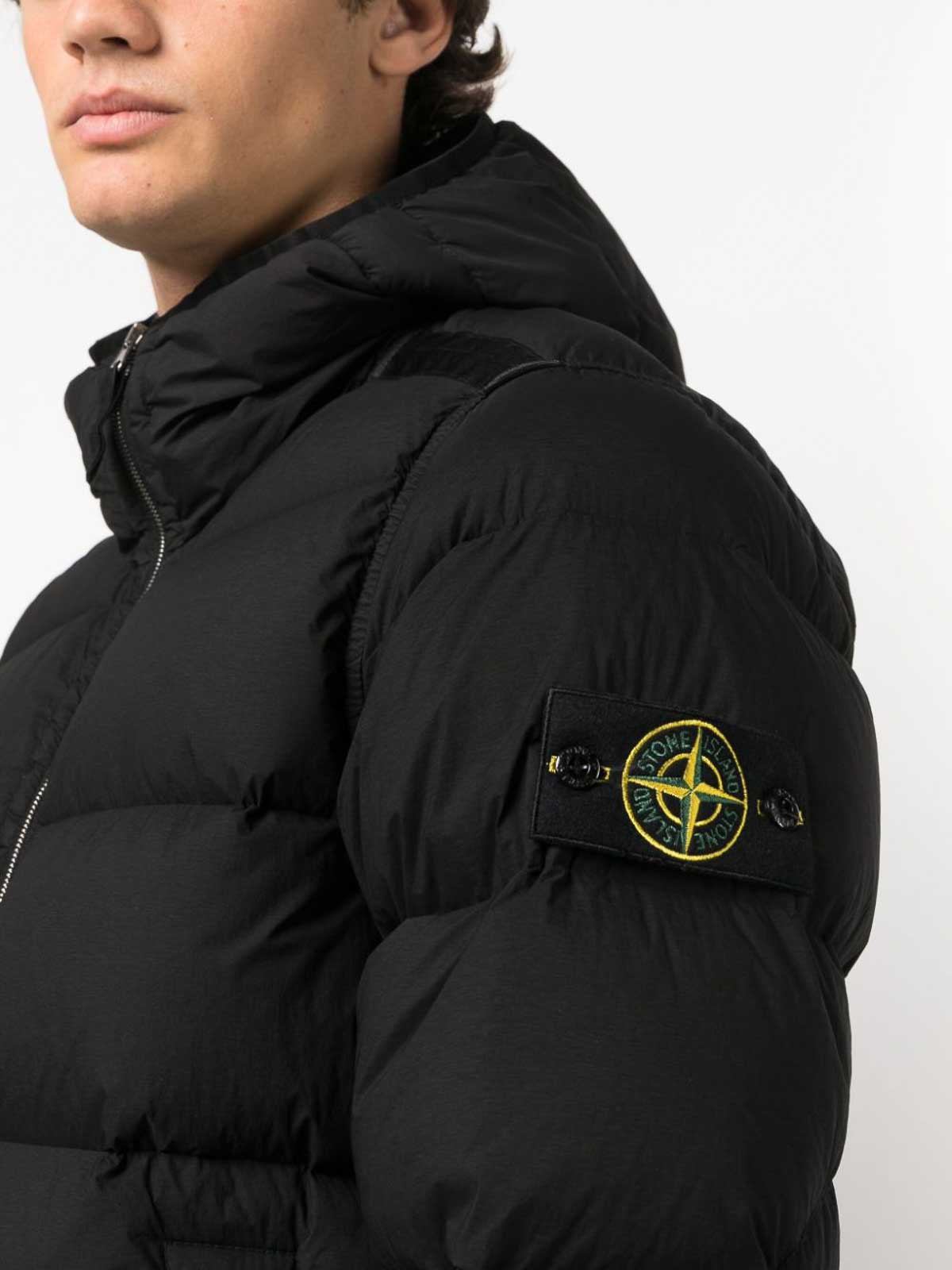 Stone Island Hooded jacket - Black - Men|791543728V0029