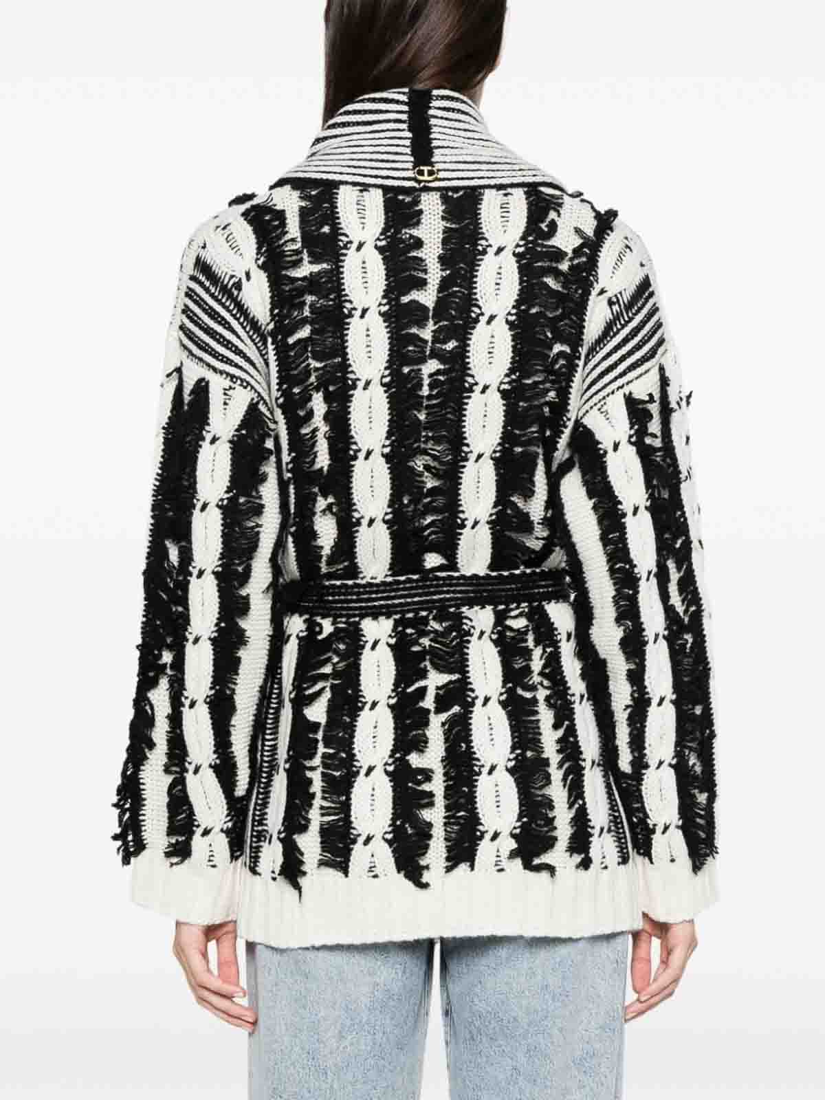 Layered Crest Faux-Twinset Cardigan Shirt