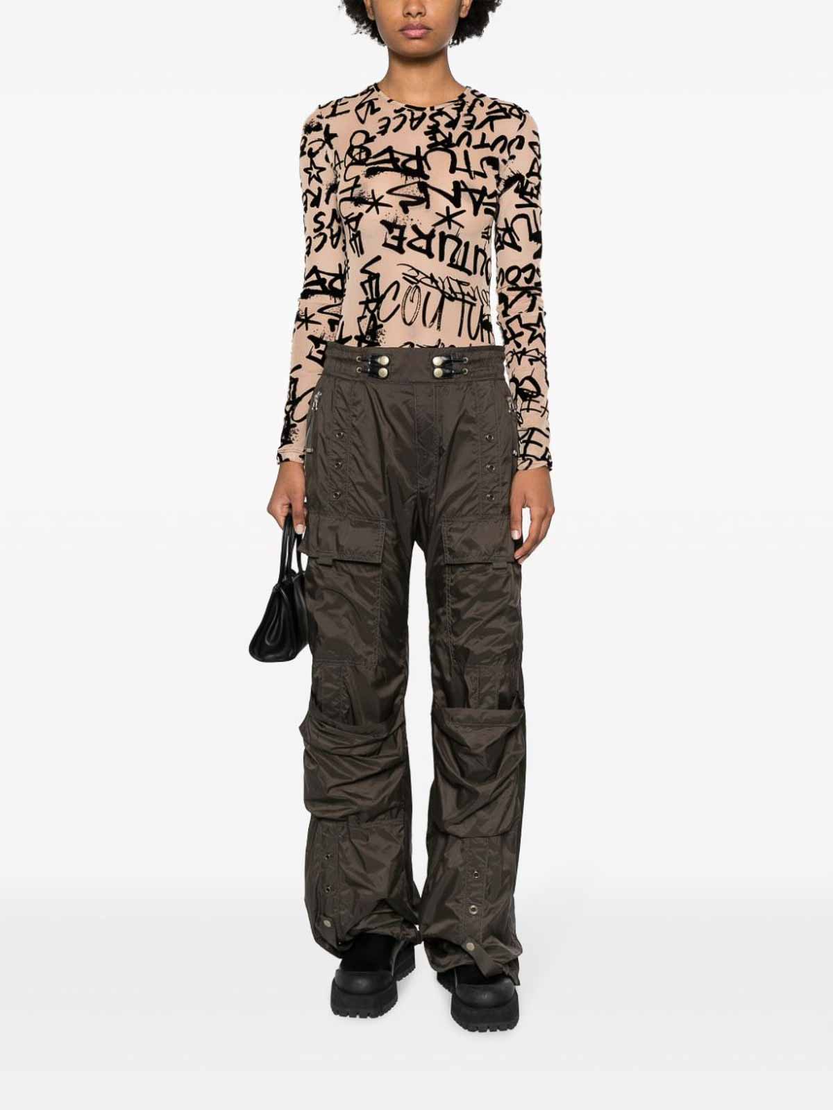 Versace Jeans Couture Sheer graffiti bodysuit 75HAM221JS215720