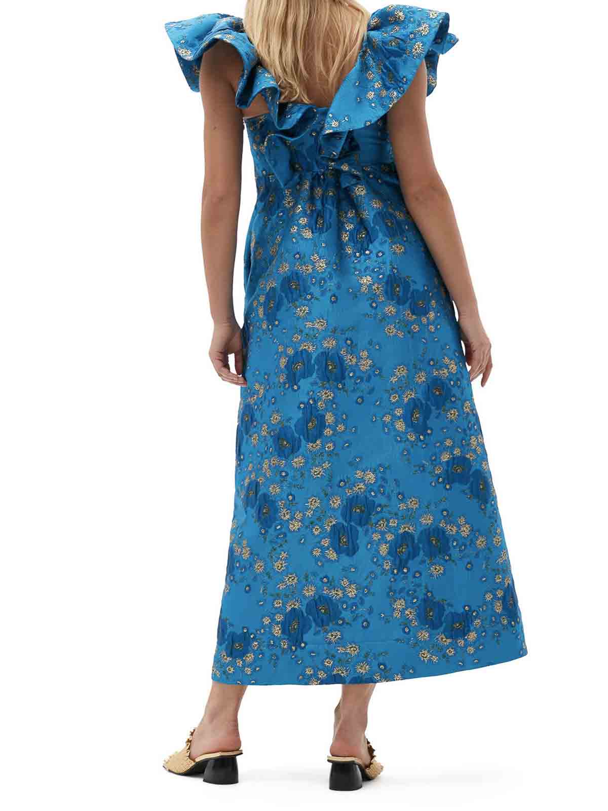 Ganni Jacquard dress - Blue - Women | F7948891 | thebs.com