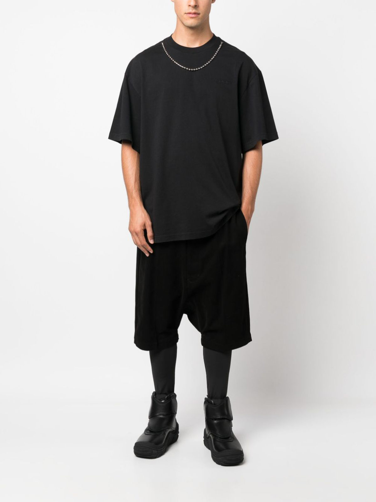 Tシャツ・カットソー AMBUSH FW23 'Ballchain' T-shirt (BMAA083F23JER0011010 1010) AMBUSH Ballchain Cotton T-shirt | White | FARFETCH