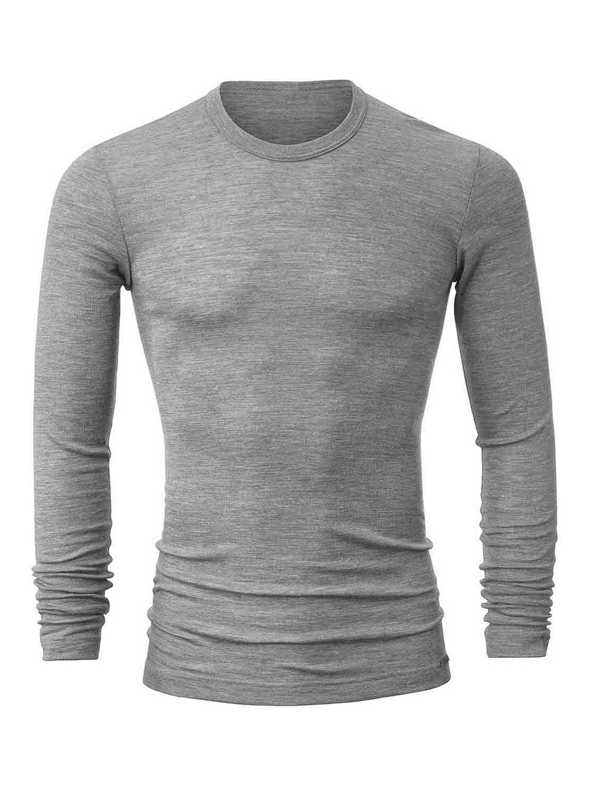 Shop Calida Long Sleeve T-shirt In Grey