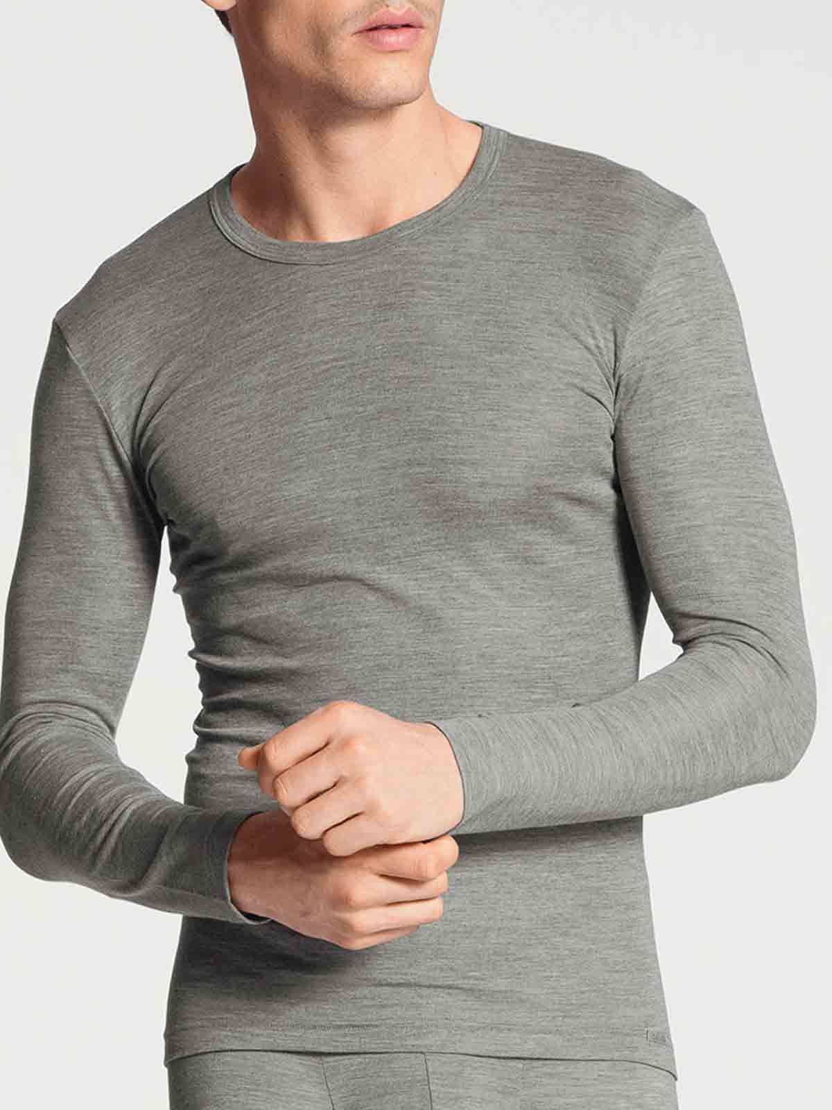Shop Calida Long Sleeve T-shirt In Grey