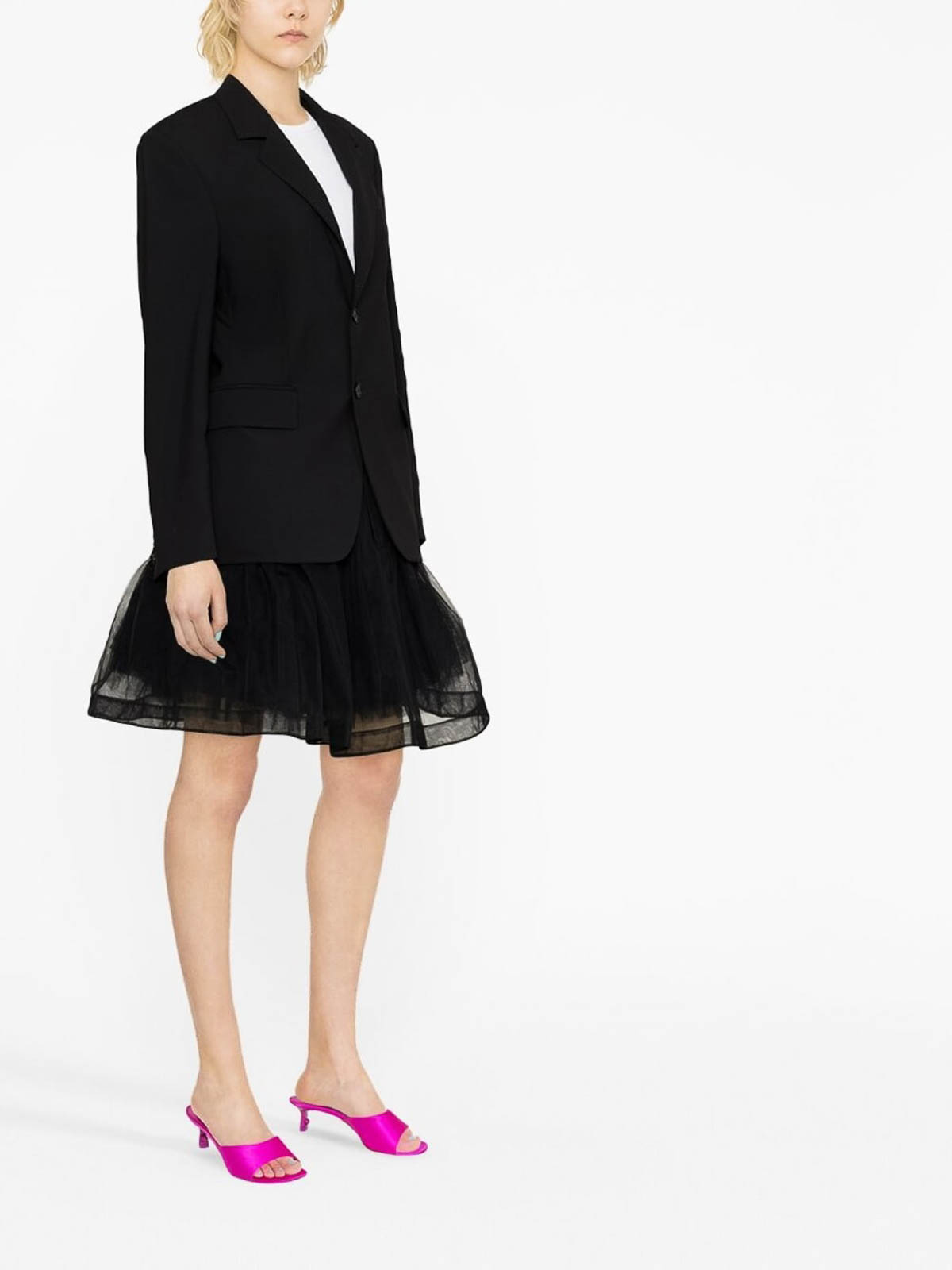 ジャケット MSGM Women Jackets 3742MDG11 24781099 Black Cinch Womens Western Bonded Jacket - Black